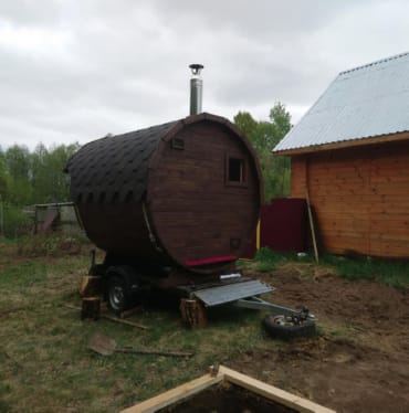 Монтаж бани-бочки №413 от 23.04.2021 в Астрахани
